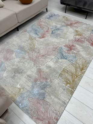 Турецкий прямоугольный ковёр A4341A PINK/WHITE