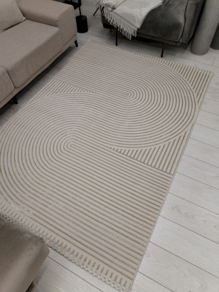 Турецкий прямоугольный ковёр A7122A CREAM/IVORY