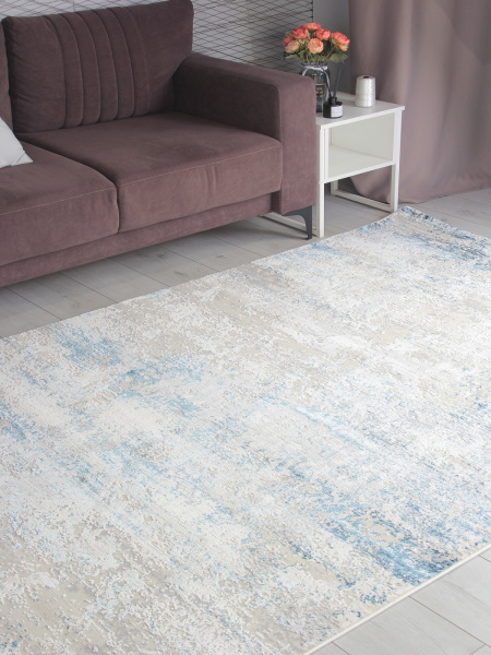 Турецкий прямоугольный ковёр 5072A CREAM / P.D.BLUE