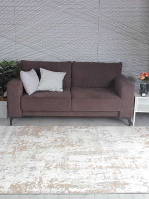 Турецкий прямоугольный ковёр 5575A S.BEIGE / P.WHITE