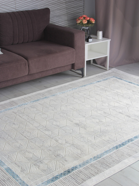 Турецкий прямоугольный ковёр 9244B S.L.GREY / P.D.BLUE