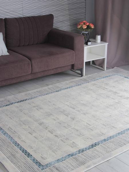 Турецкий прямоугольный ковёр 9244B S.L.GREY / P.D.BLUE
