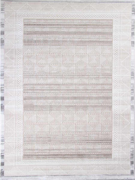 Турецкий прямоугольный ковёр 9247A S.BEIGE / P.WHITE