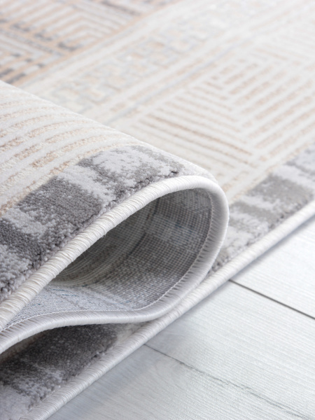 Турецкий прямоугольный ковёр 9247A S.BEIGE / P.WHITE