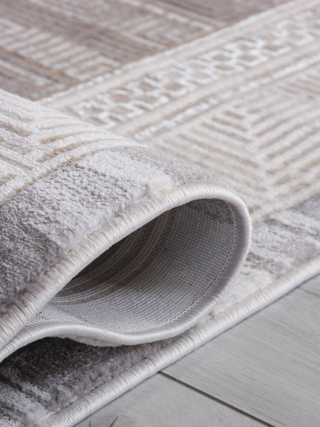 Турецкий прямоугольный ковёр 9247A S.BEIGE / P.WHITE