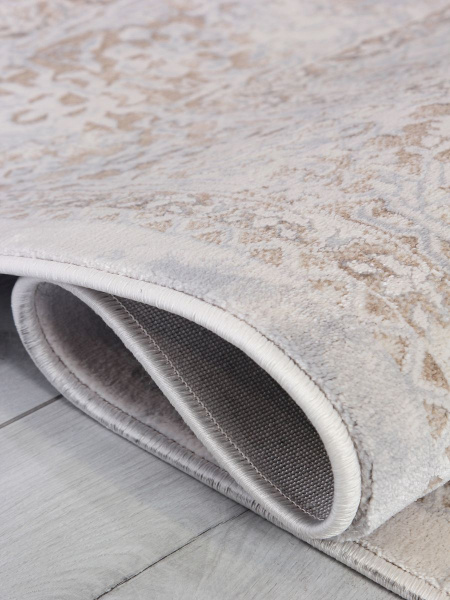 Турецкий прямоугольный ковёр 9255A S.BEIGE / P.WHITE