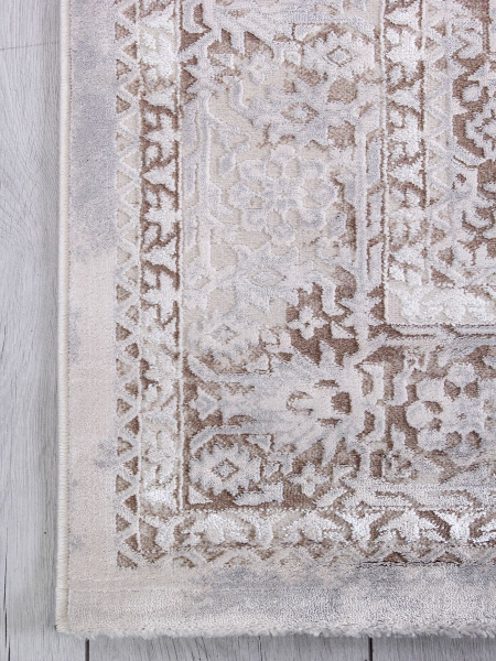 Турецкий прямоугольный ковёр 9255A S.BEIGE / P.WHITE