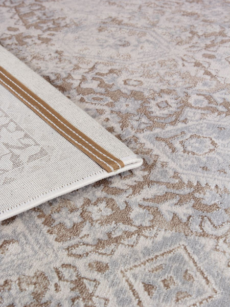 Турецкий прямоугольный ковёр 9255A S.BEIGE / P.WHITE