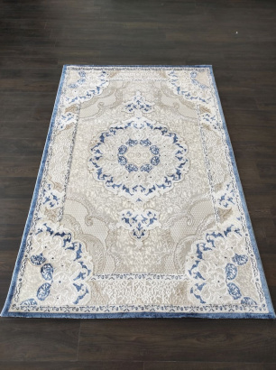 Турецкий прямоугольный ковёр Z1039 CREAM/BLUE