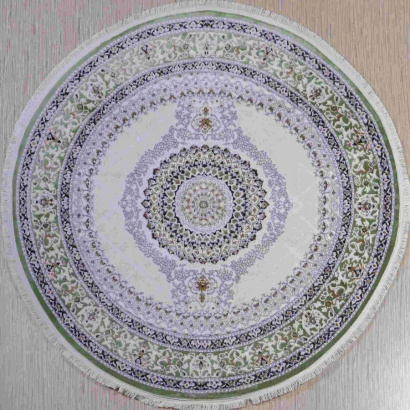 Турецкий круглый ковёр 4836A D.BLUE/L.GREY