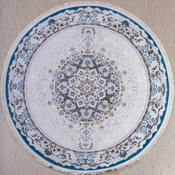 Турецкий круглый ковёр 4922A D.BLUE/D.BLUE
