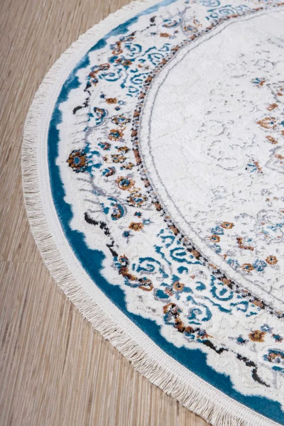 Турецкий круглый ковёр 4922A D.BLUE/D.BLUE