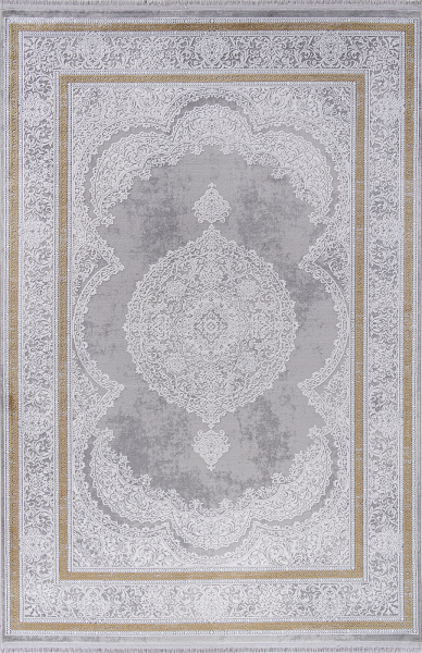 Турецкий прямоугольный ковёр 26162A GREY / WHITE