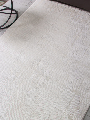 Турецкий прямоугольный ковёр 33119A WHITE / CREAM