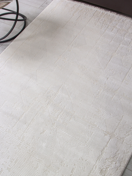 Турецкий прямоугольный ковёр 33119A WHITE / CREAM