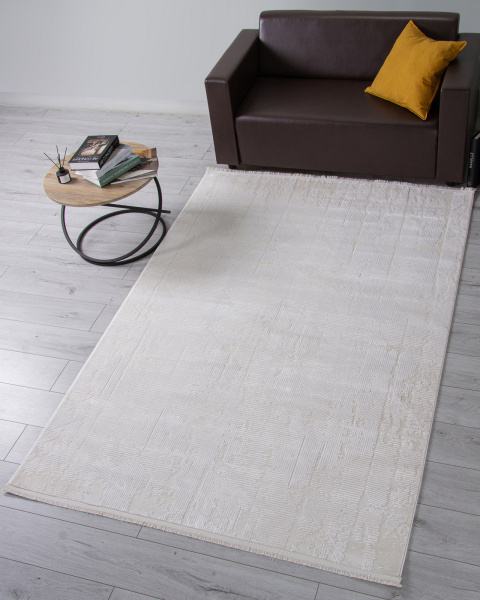 Турецкий прямоугольный ковёр 33119A WHITE / CREAM