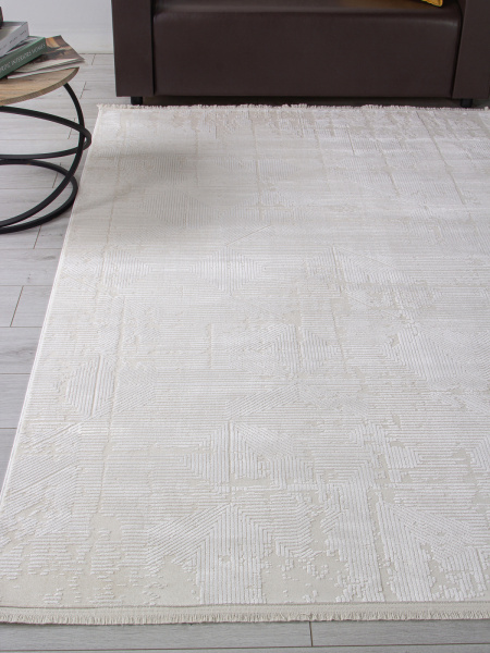 Турецкий прямоугольный ковёр 33119A WHITE / CREAM
