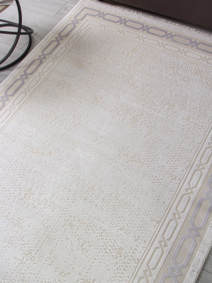 Турецкий прямоугольный ковёр 34069A WHITE / BEIGE