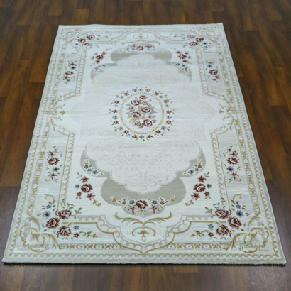 Казахстанский прямоугольный ковёр Q010B CREAM/CREAM