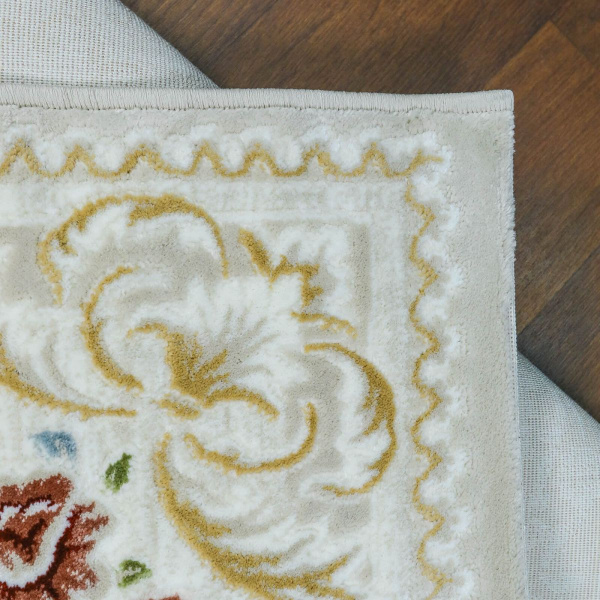 Казахстанский прямоугольный ковёр Q010B CREAM/CREAM