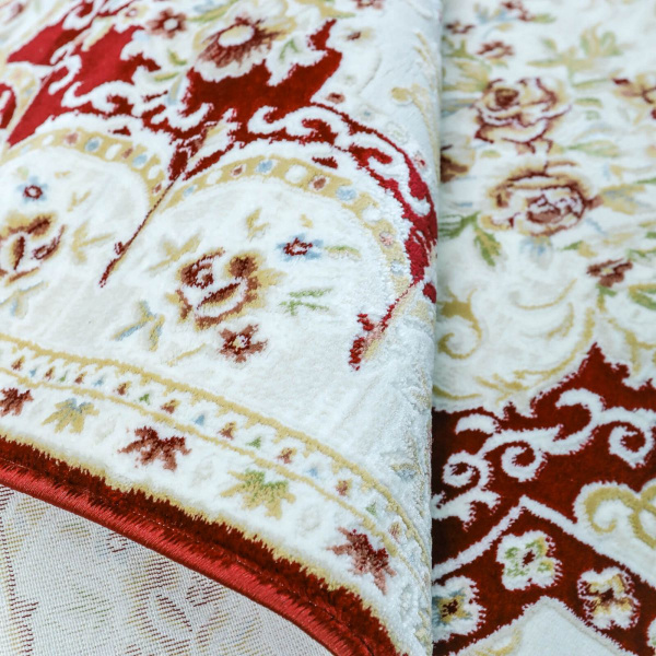 Казахстанский прямоугольный ковёр Q616A RED/WHITE