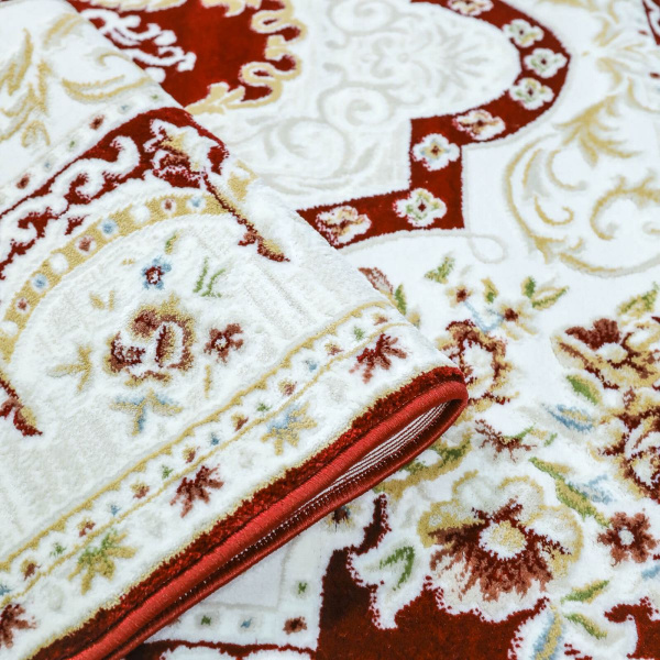 Казахстанский прямоугольный ковёр Q616A RED/WHITE