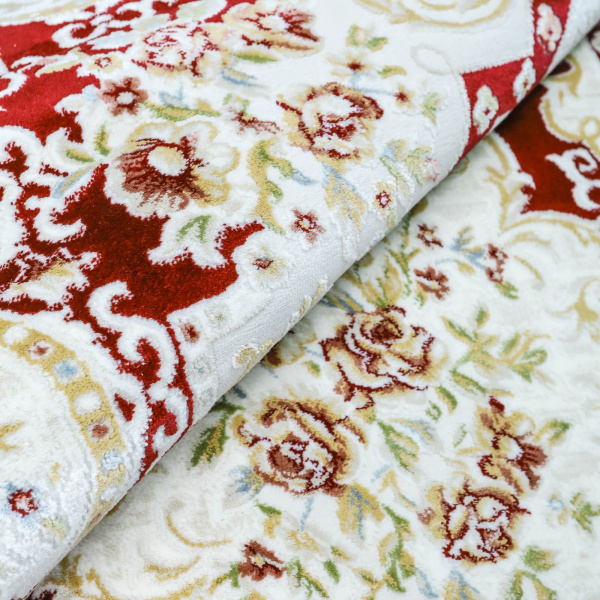 Казахстанский прямоугольный ковёр Q616A RED/WHITE
