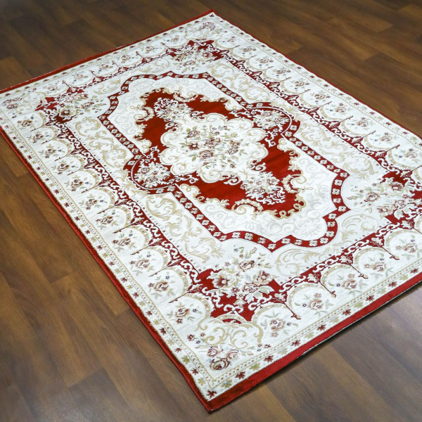 Казахстанский прямоугольный ковёр Q616A RED/WHITE