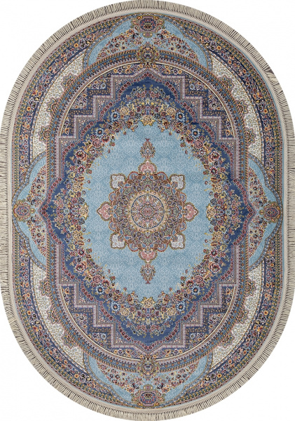Российский овальный ковёр 6805 BLUE-NAVY