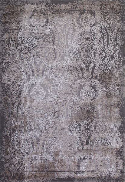 Турецкий прямоугольный ковёр 03801A GREY / BROWN