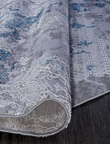 Турецкий круглый ковёр 03851A BLUE / BLUE