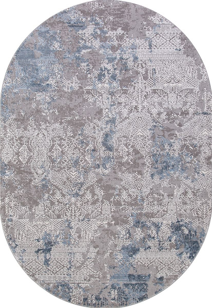 Турецкий овальный ковёр 03851A BLUE / BLUE
