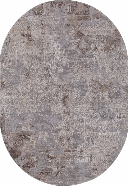 Турецкий овальный ковёр 03851C GREY / BROWN