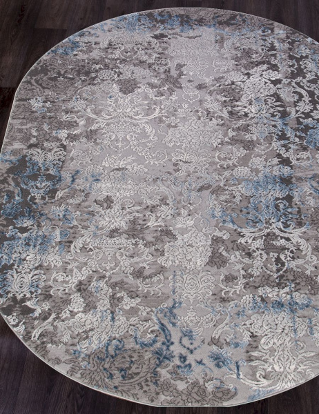 Турецкий овальный ковёр 03852A BLUE / BLUE