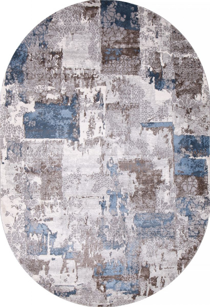 Турецкий овальный ковёр 03857A BLUE / BLUE