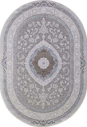 Турецкий овальный ковёр 03874A BLUE / BLUE