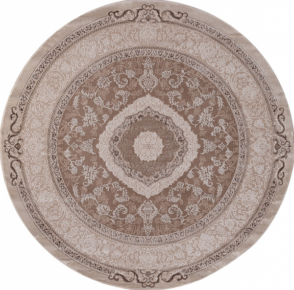 Турецкий круглый ковёр 03874B BROWN / BROWN