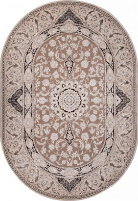 Турецкий овальный ковёр 04033B DARK BROWN