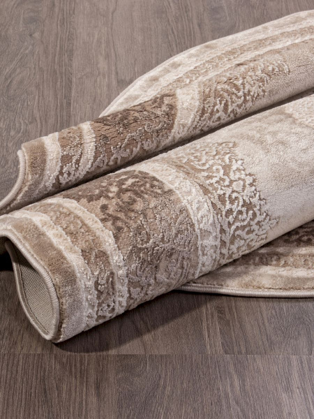 Турецкий круглый ковёр 04037A BROWN / BROWN