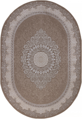 Турецкий овальный ковёр 04076A BROWN / BROWN