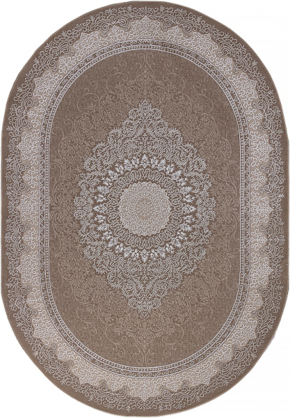 Турецкий овальный ковёр 04076A BROWN / BROWN
