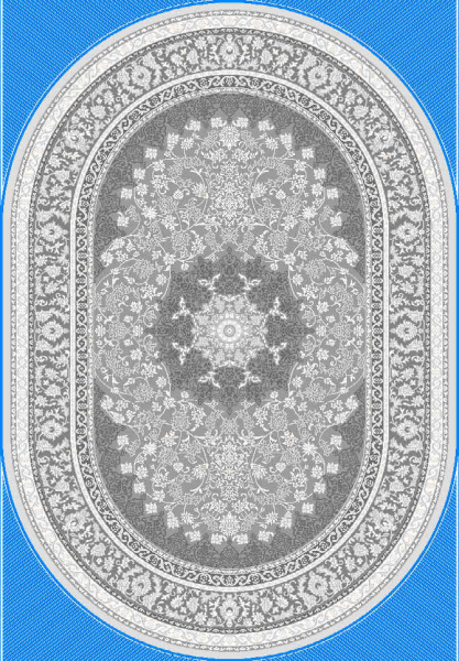Турецкий овальный ковёр GA007G GREY / GREY