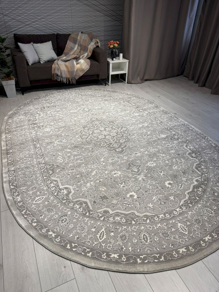 Турецкий овальный ковёр GA007G GREY / GREY