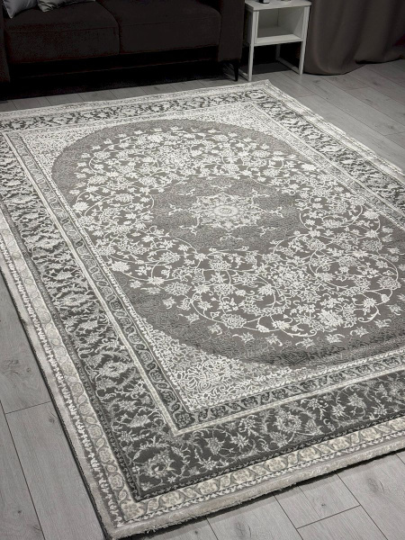 Турецкий прямоугольный ковёр GA007G GREY / GREY