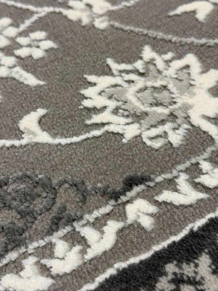 Турецкий прямоугольный ковёр GA007G GREY / GREY