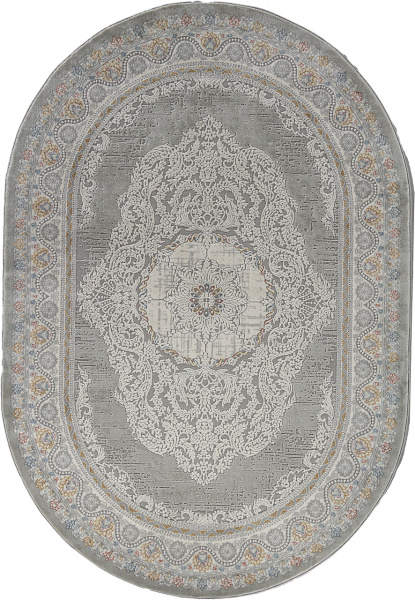 Турецкий овальный ковёр GA014N GREY / MULTI
