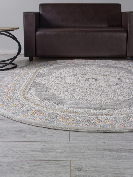 Турецкий овальный ковёр GA014N GREY / MULTI