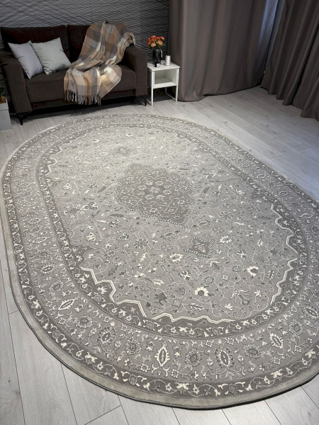 Турецкий овальный ковёр GA073G GREY / GREY