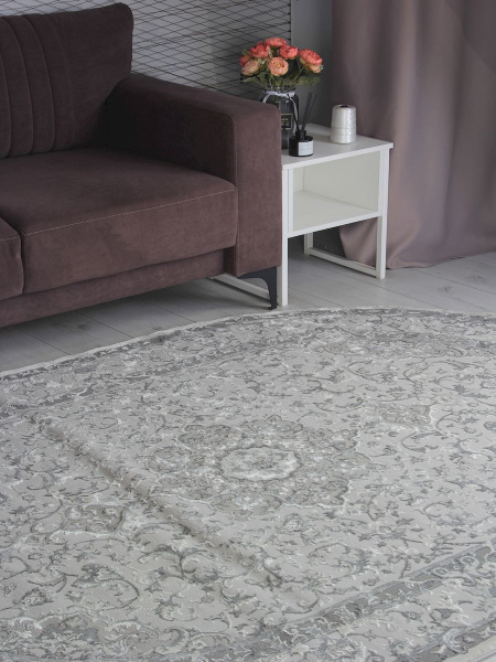 Турецкий овальный ковёр GA075G GREY / GREY