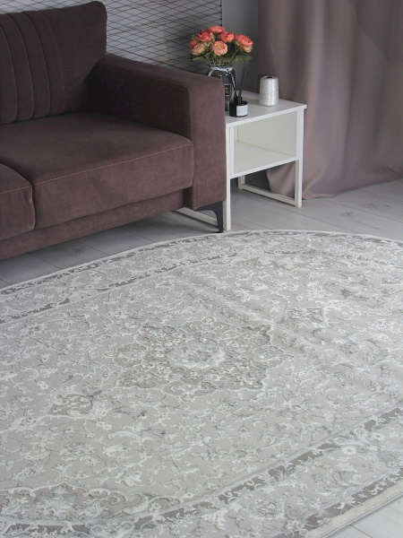 Турецкий овальный ковёр GA075G GREY / GREY